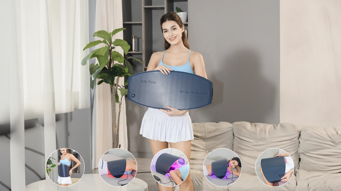 LED Red Light Therapy Face Mask with Vibration Massage 4 Light Modes Infrared Beauty Treatment for Skin Care Anti-Aging