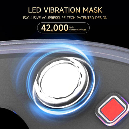LED Red Light Therapy Face Mask with Vibration Massage 4 Light Modes Infrared Beauty Treatment for Skin Care Anti-Aging